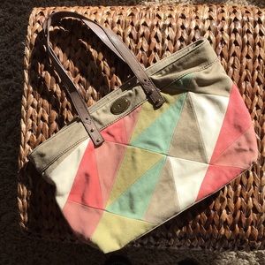 Fossil Canvas Patchwork Bag